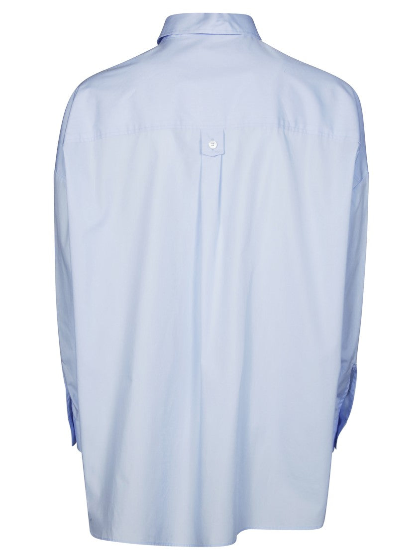 Friedman White Oversized Cotton Shirt With Classic Collar