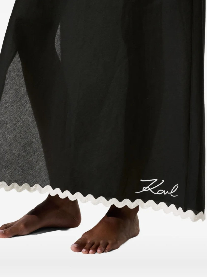 Karl Lagerfeld Sleek Maxi Skirt With Contrasting Scalloped Hem