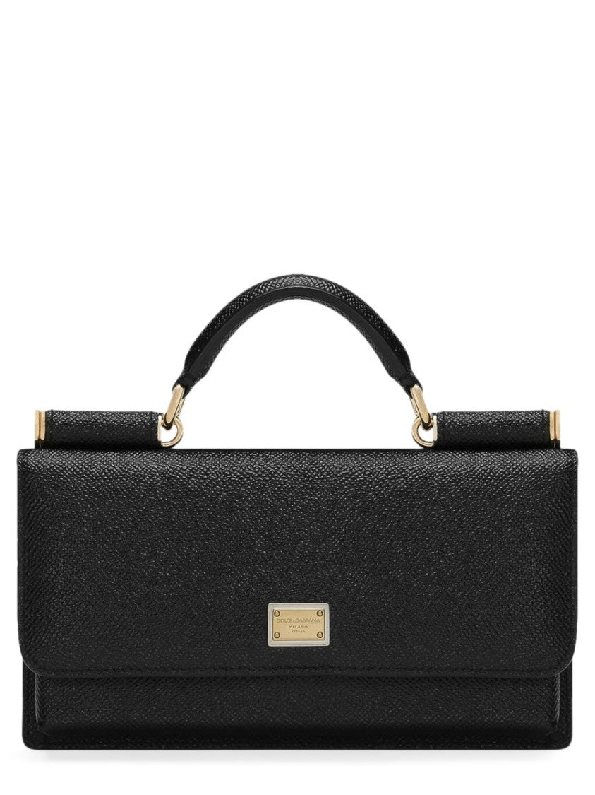 Dolce & Gabbana Structured Textured Leather Mini Handbag