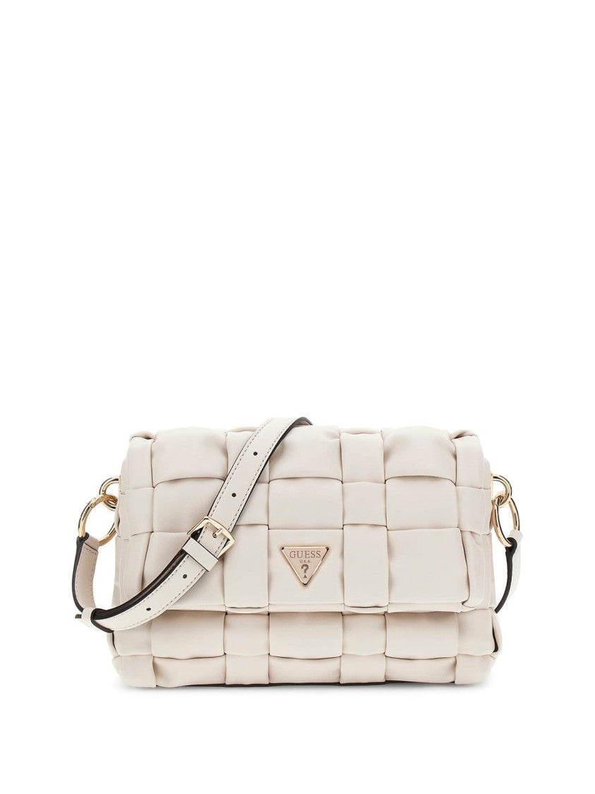 Guess Woven Faux Leather Shoulder Bag