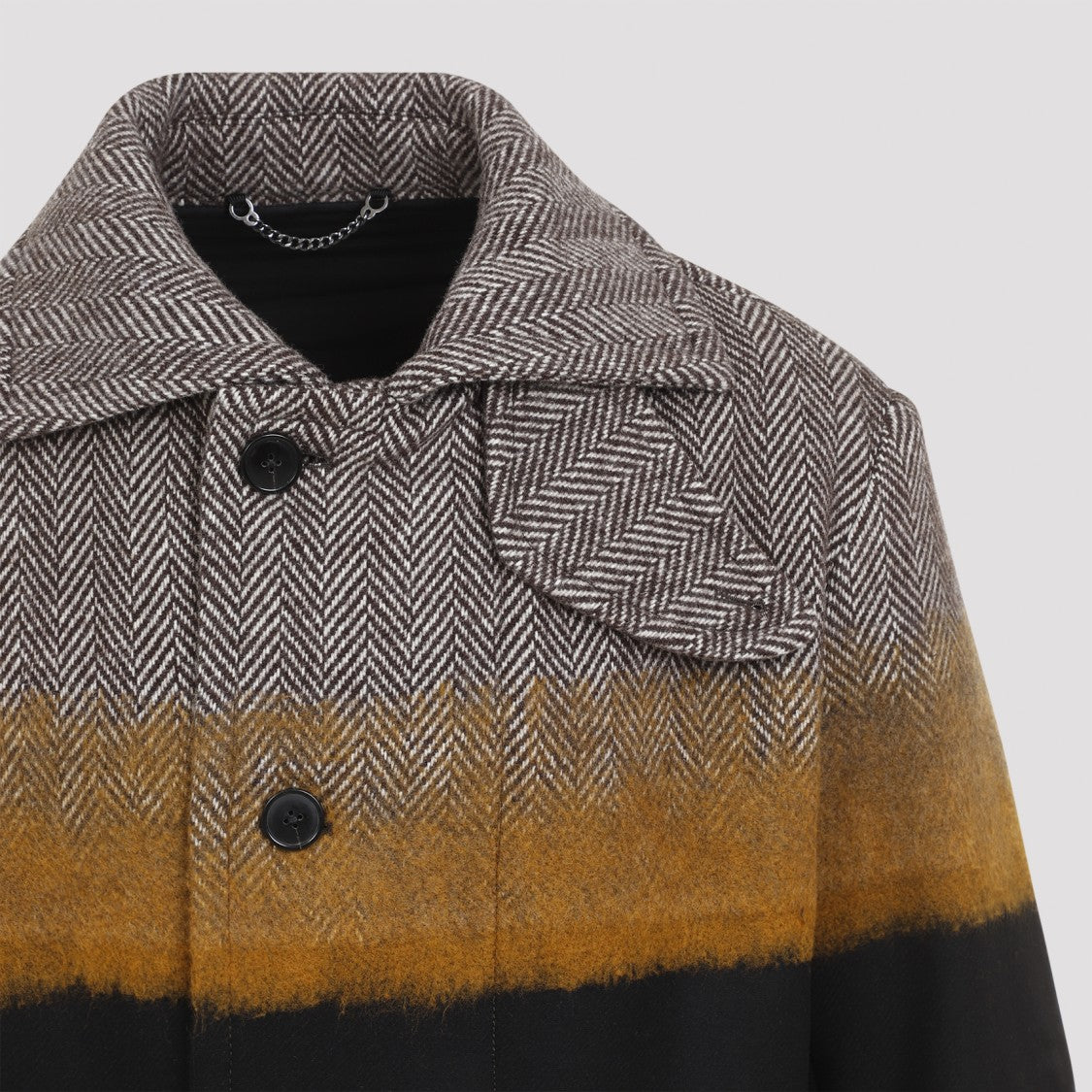 Dries Van Noten Houndstooth And Black Structured Coat