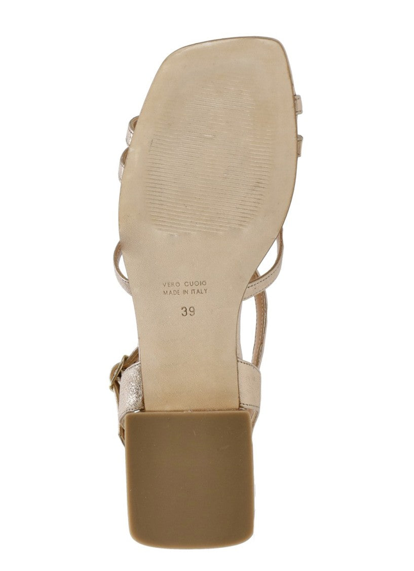 Juilie Dee Gold Ankle Strap Sandals