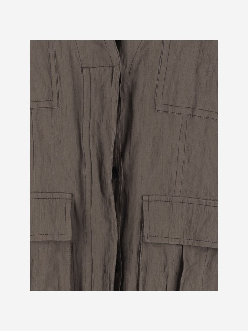 Salvatore Ferragamo Cotton Ruched Effect Jacket