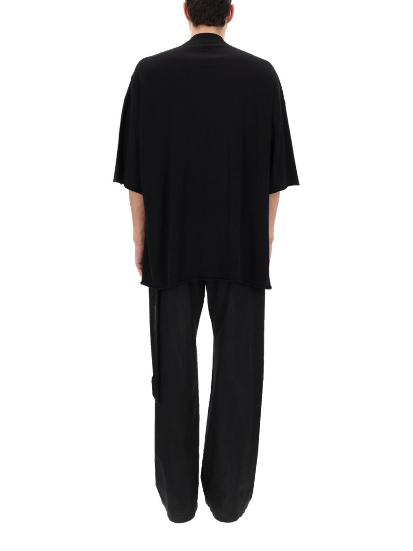Drkshdw By Rick Owens Tommy T Oversized Boxy Asymmetrical Cotton T-Shirt