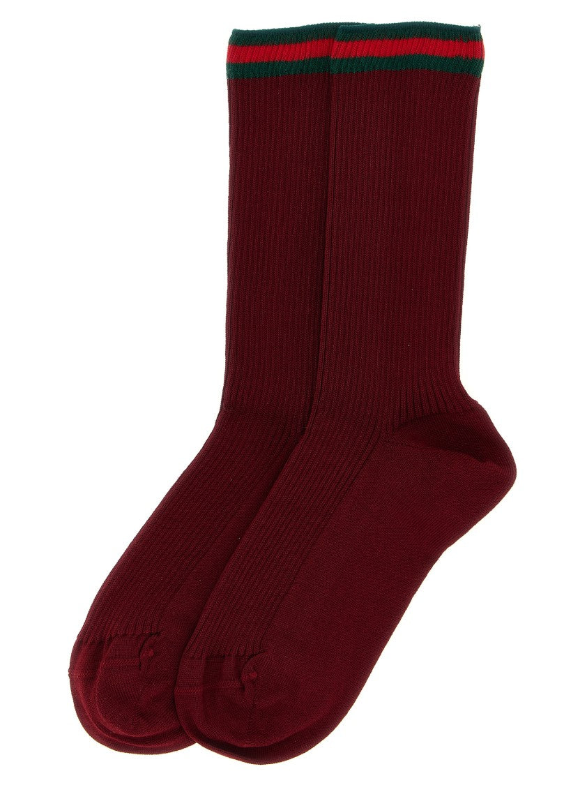 Gucci Micro Ribbed Stretch Cotton Socks