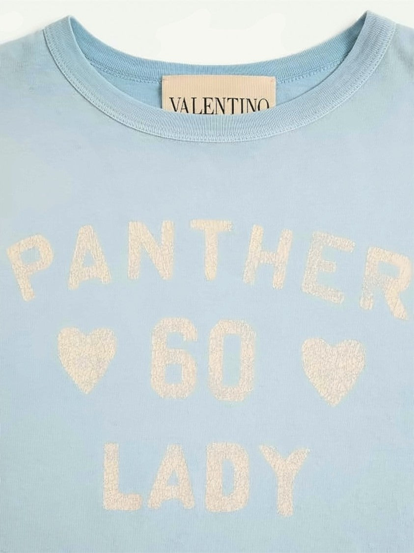 Valentino Garavani Short-Sleeved Light Blue T-Shirt With Vintage Print