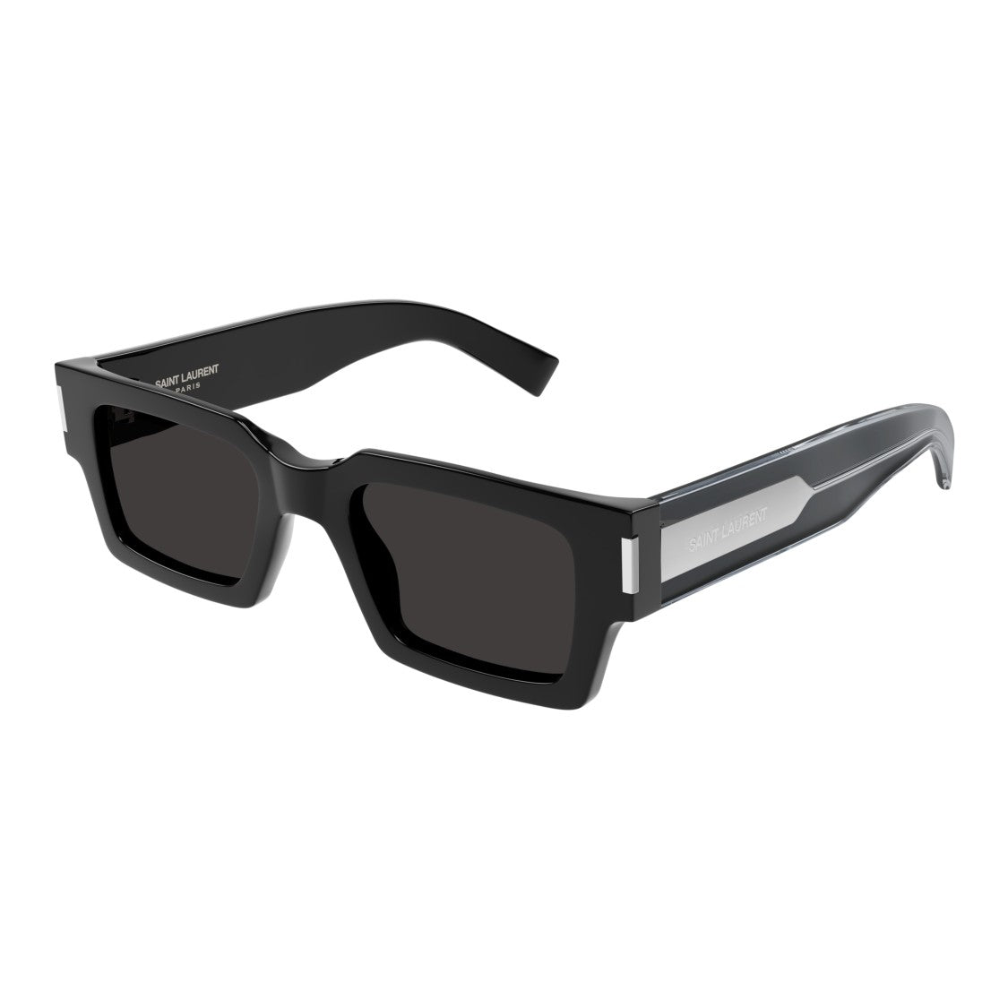 Saint Laurent Rectangular Frame Sunglasses With Metallic Accents