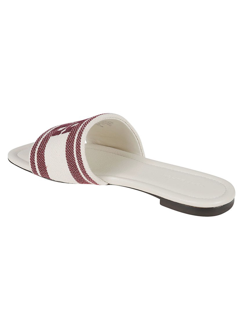Tory Burch Open-Toe Sandals With Striped Logo Strap