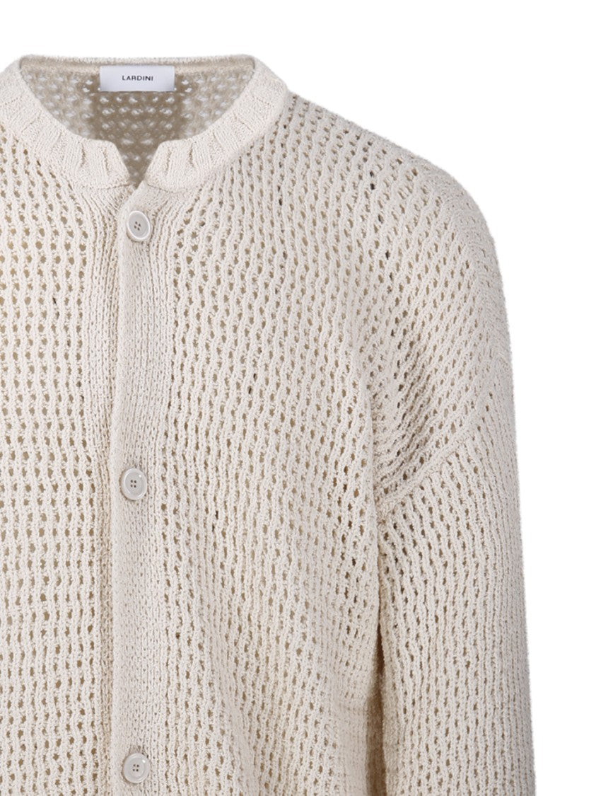 Lardini Open-Knit Cardigan With Textured Pattern