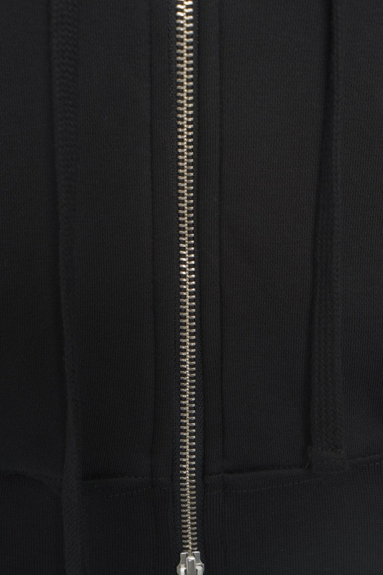 Thom Krom Cropped Black Hoodie With Adjustable Drawstring