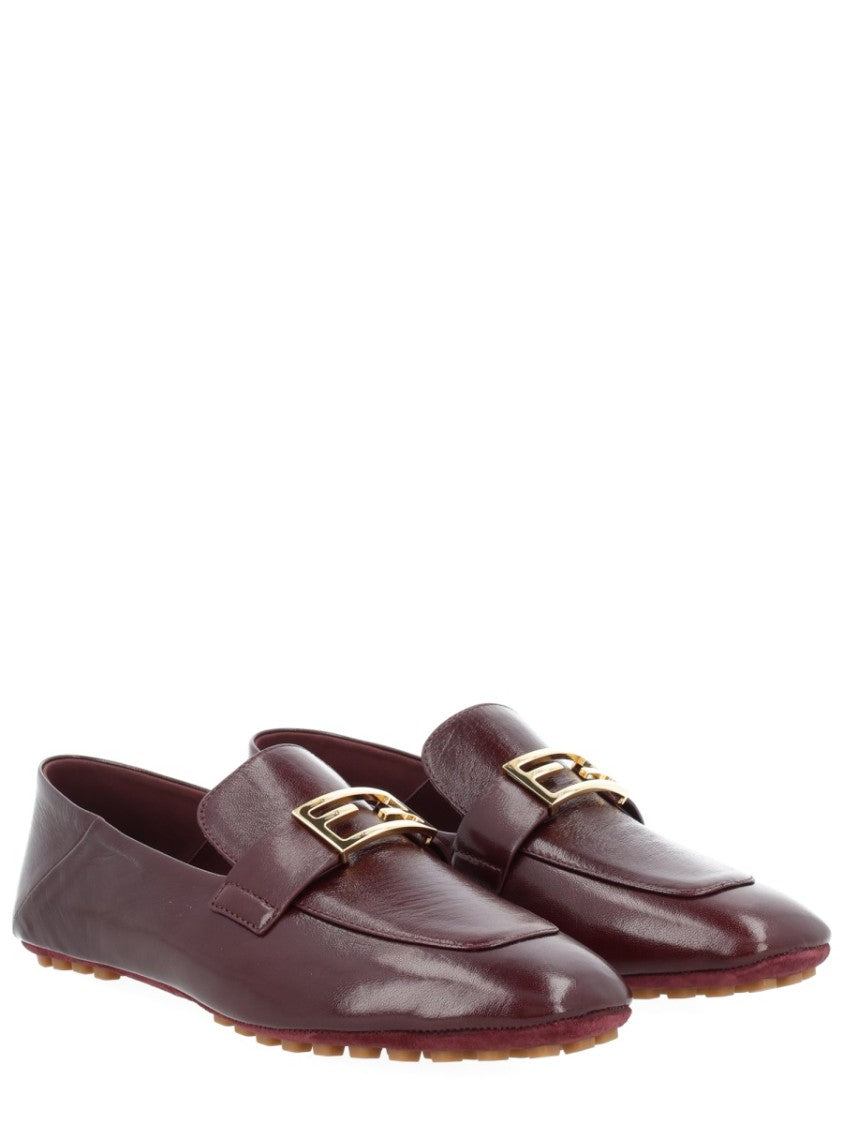 Fendi Baguette Polished Leather Loafers