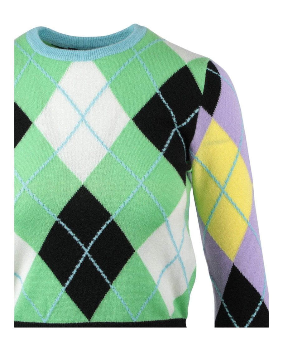 Versace Argyle Patterned Cashmere Sweater