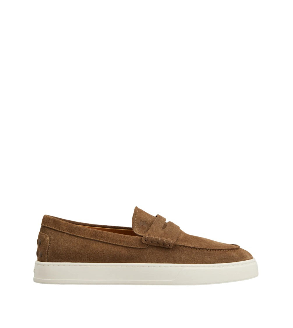 Tod's Light Brown Suede Penny Loafers
