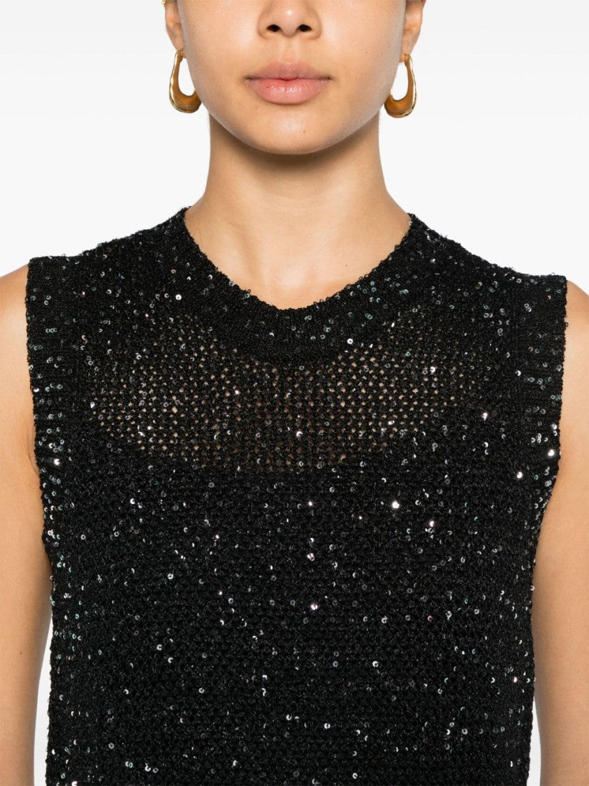 Golden Goose Sleeveless Black Knitted Top