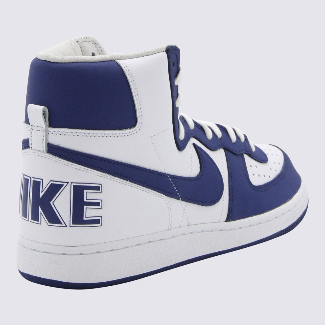 Comme Des Garçons X Nike High-Top Sneakers With Navy Blue Overlays