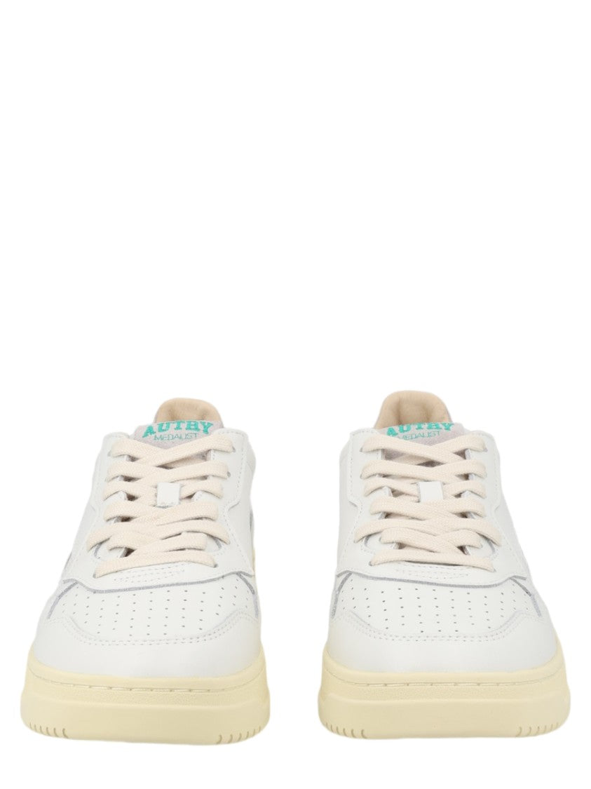 Autry Medalist Low White Suede Accents Cow Leather Sneakers