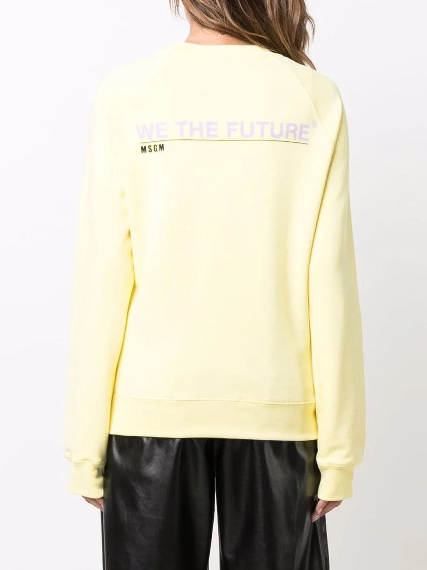 Msgm Fantastic Logo-Print Crew Neck Sweatshirt