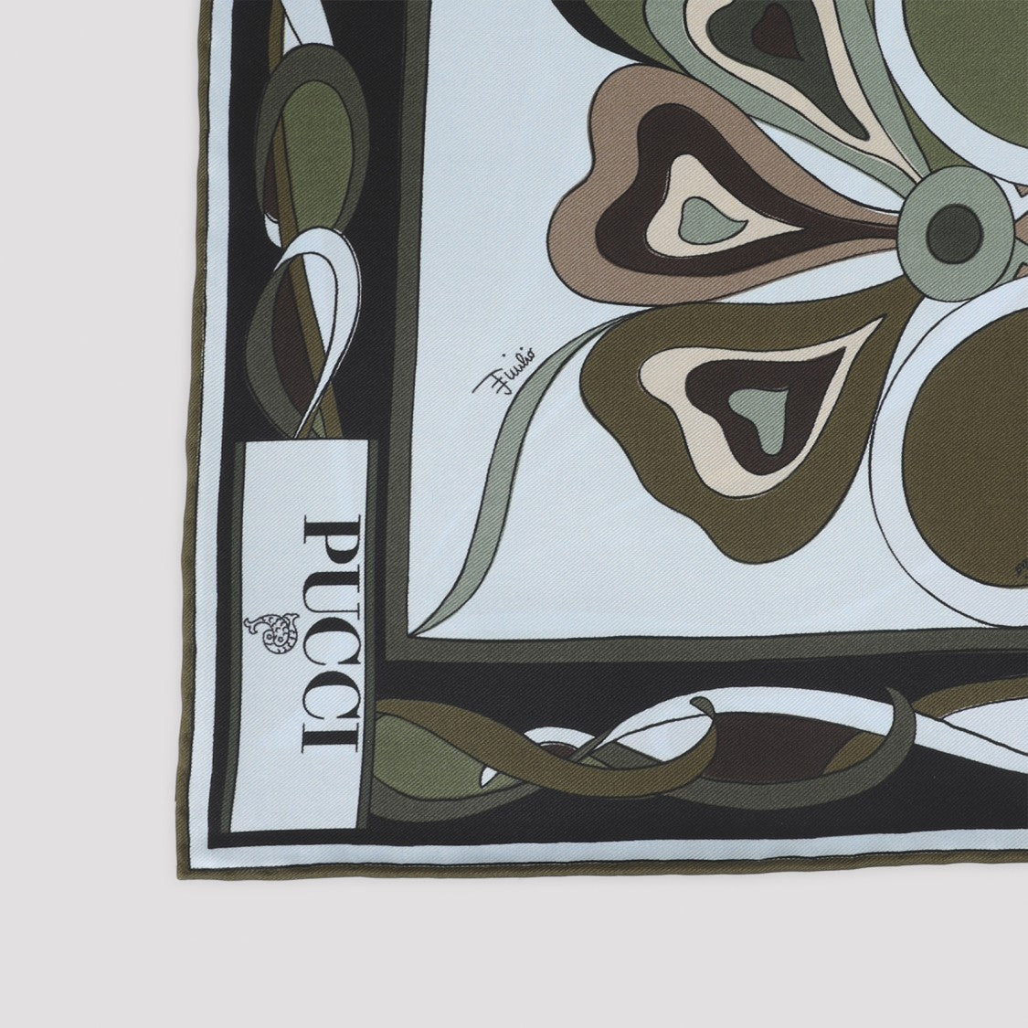 Pucci Silk Scarf With Abstract Floral Patterns