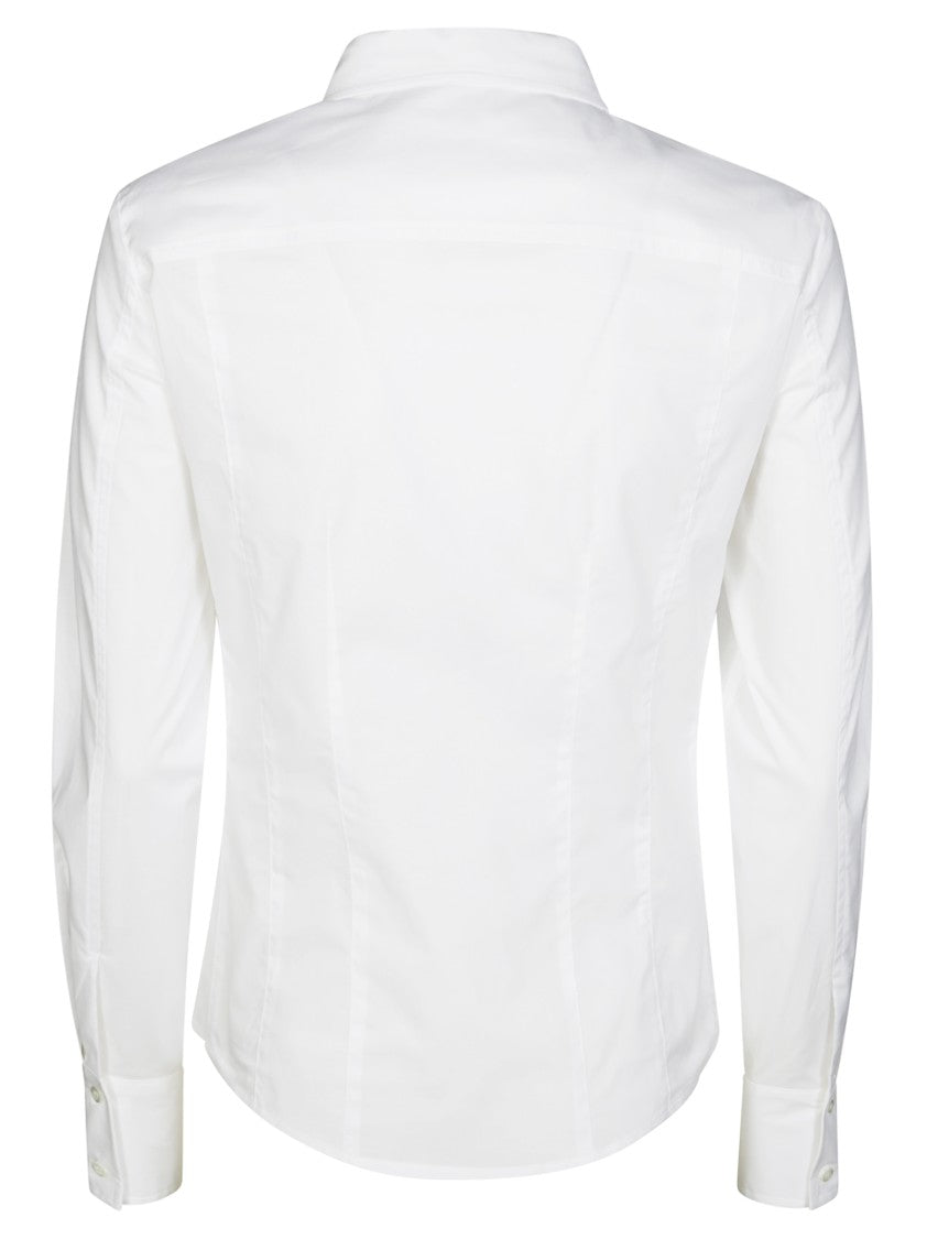 Pinko Tailored White Poplin Shirt With Corset Effect