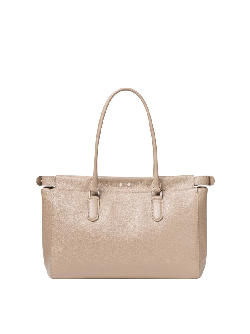 Fendi Soft Dove Grey Full-Grain Calfskin Peekaboo Tote