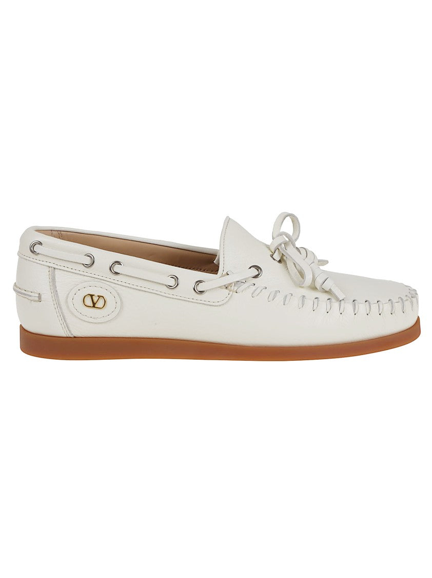 Valentino Garavani Buffalo Leather Boat Shoe