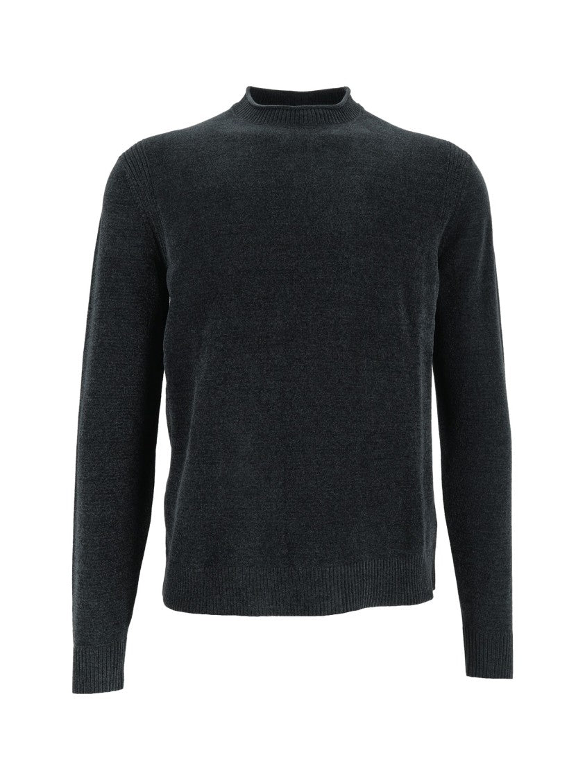 Rrd Plush Velvet Round-Neck Knit Sweater