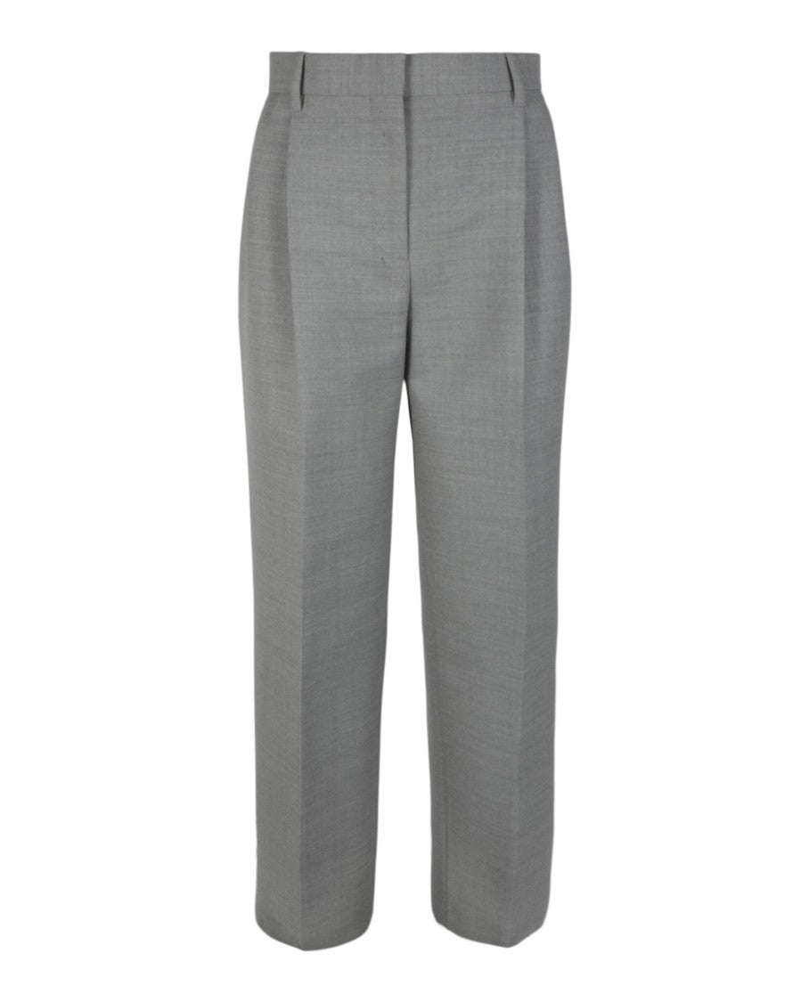 Burberry Wide-Leg Grey Trousers With Mid Rise And Tailored Finish