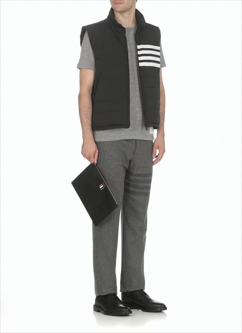 Thom Browne Heathered Grey Short-Sleeve T-Shirt With Tailored Fit