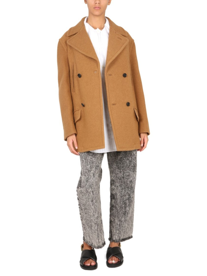 Marni Double-Breasted Coat With Mirror Lapels