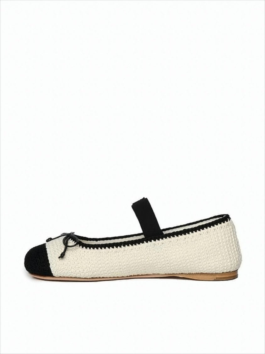 Miu Miu Textured Cotton Flat Shoes