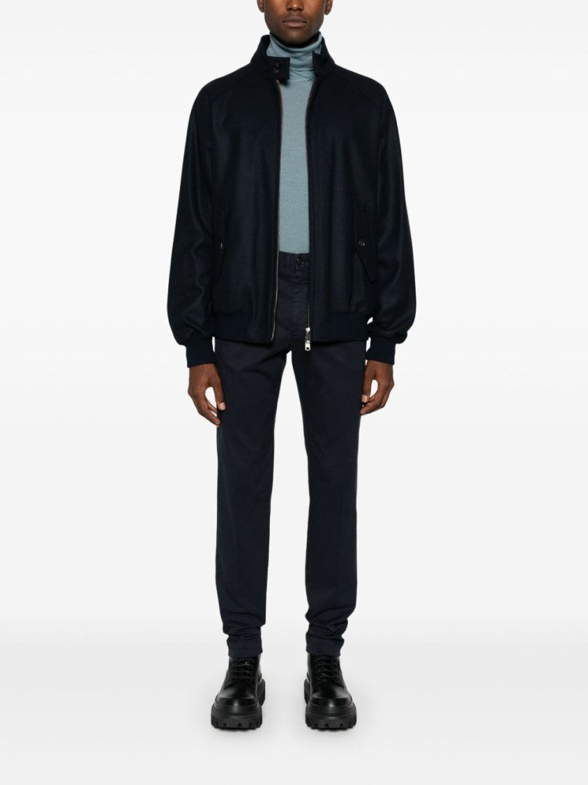 Baracuta Classic Bomber Jacket With Ribbed Detailing