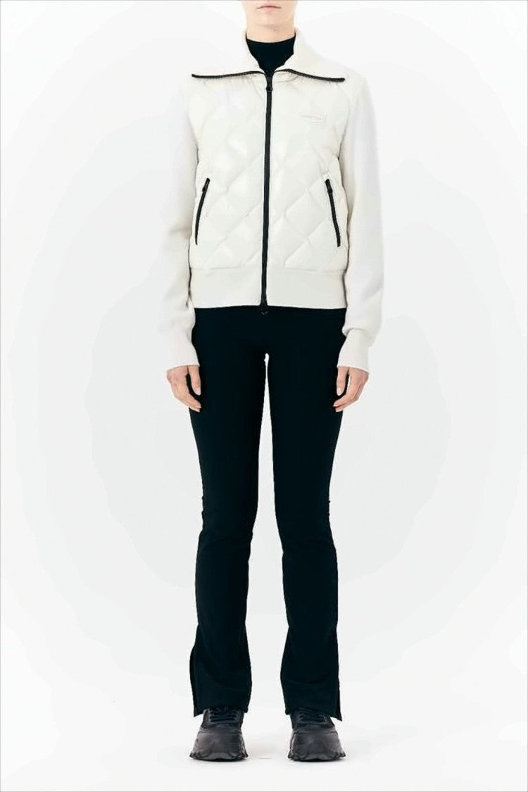 Duvetica Quilted Front Jacket With Knit Sleeves