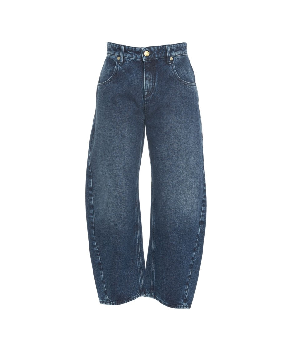 Cycle Cropped Wide-Leg Denim Jeans With Classic Five-Pocket Design