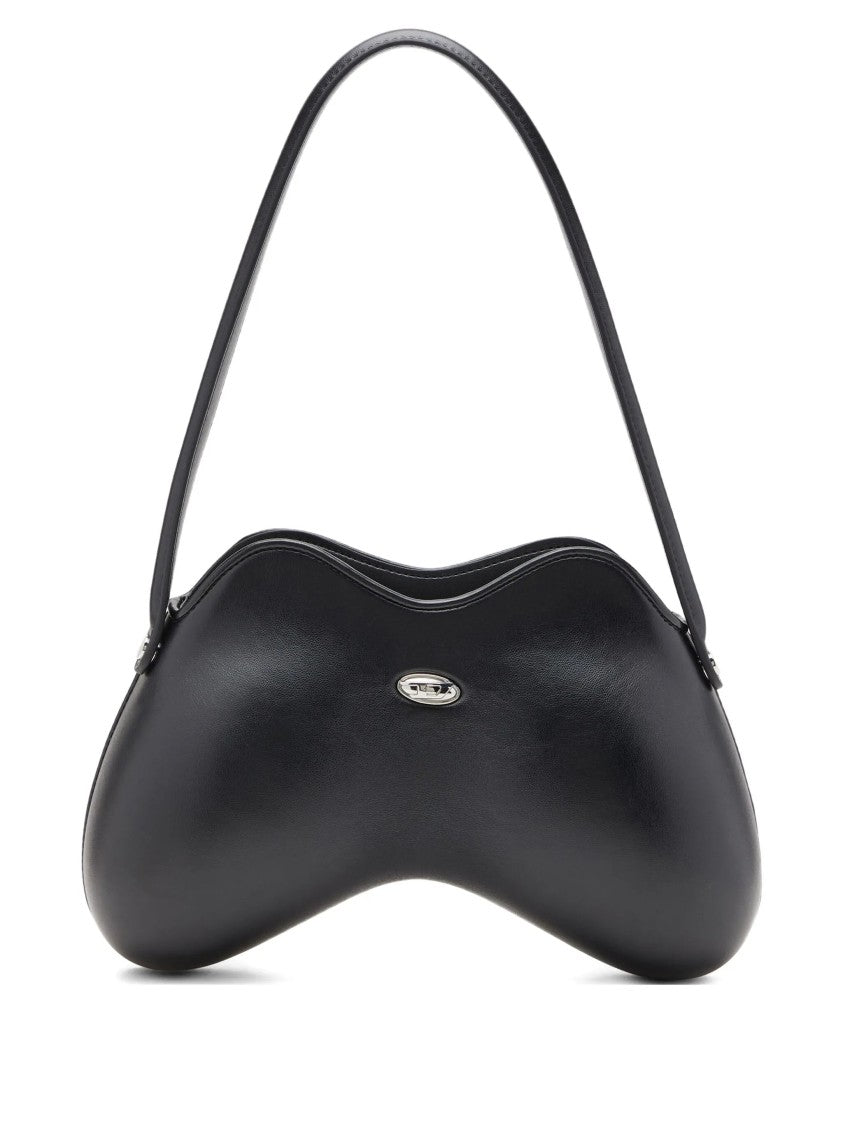 Diesel Sculptural Black Polyurethane Shoulder Bag