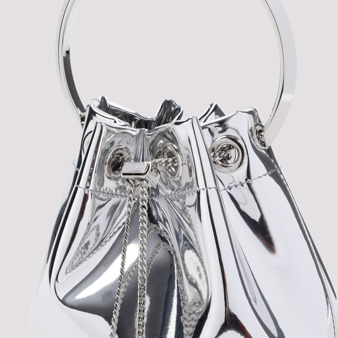 Jimmy Choo Silver Textile Bon Bon Handbag
