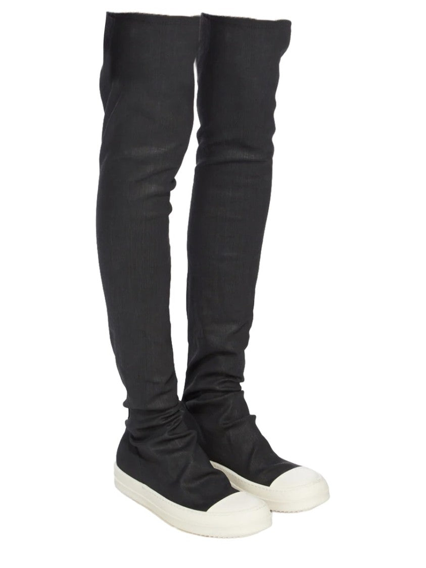 Drkshdw By Rick Owens Neutral High Sock Sneaks Athleisure Boots