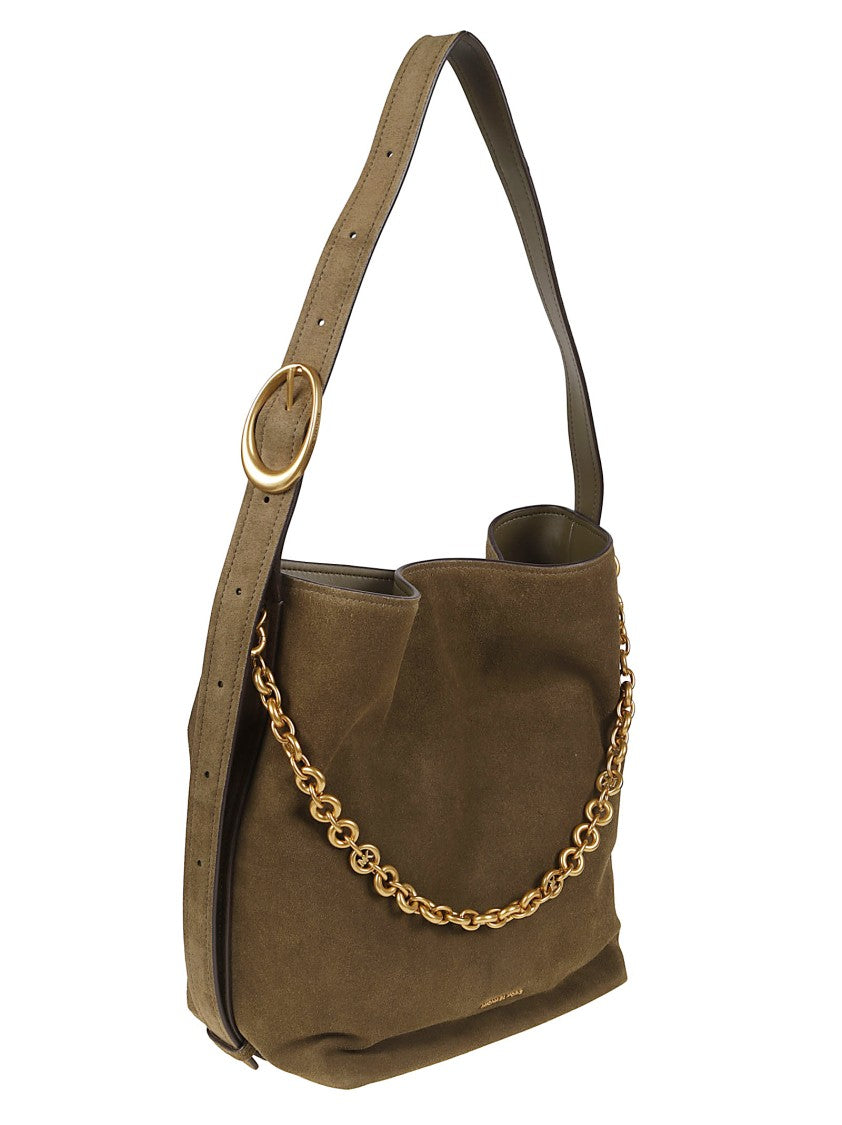 Michael Kors Large Bucket Leather Chain Accent Shoulder Bag