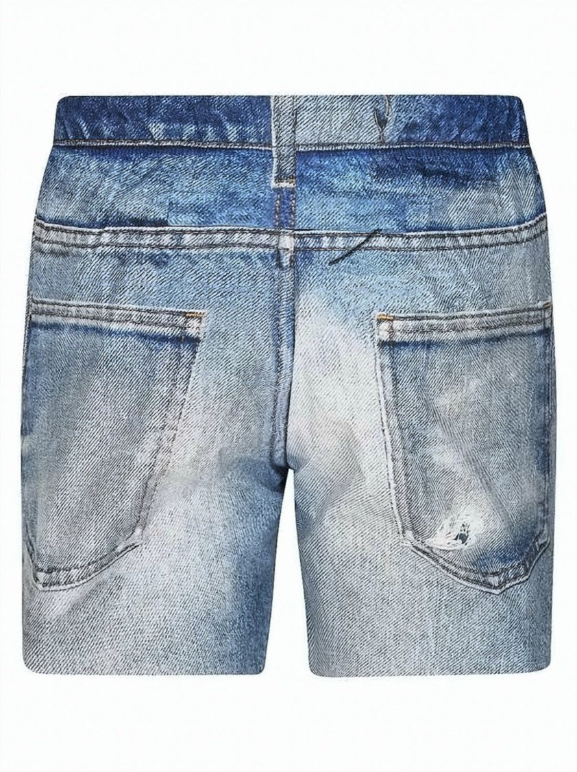 Satisfy Denim-Inspired Five-Pocket Unlined Shorts With Subtle Whiskering