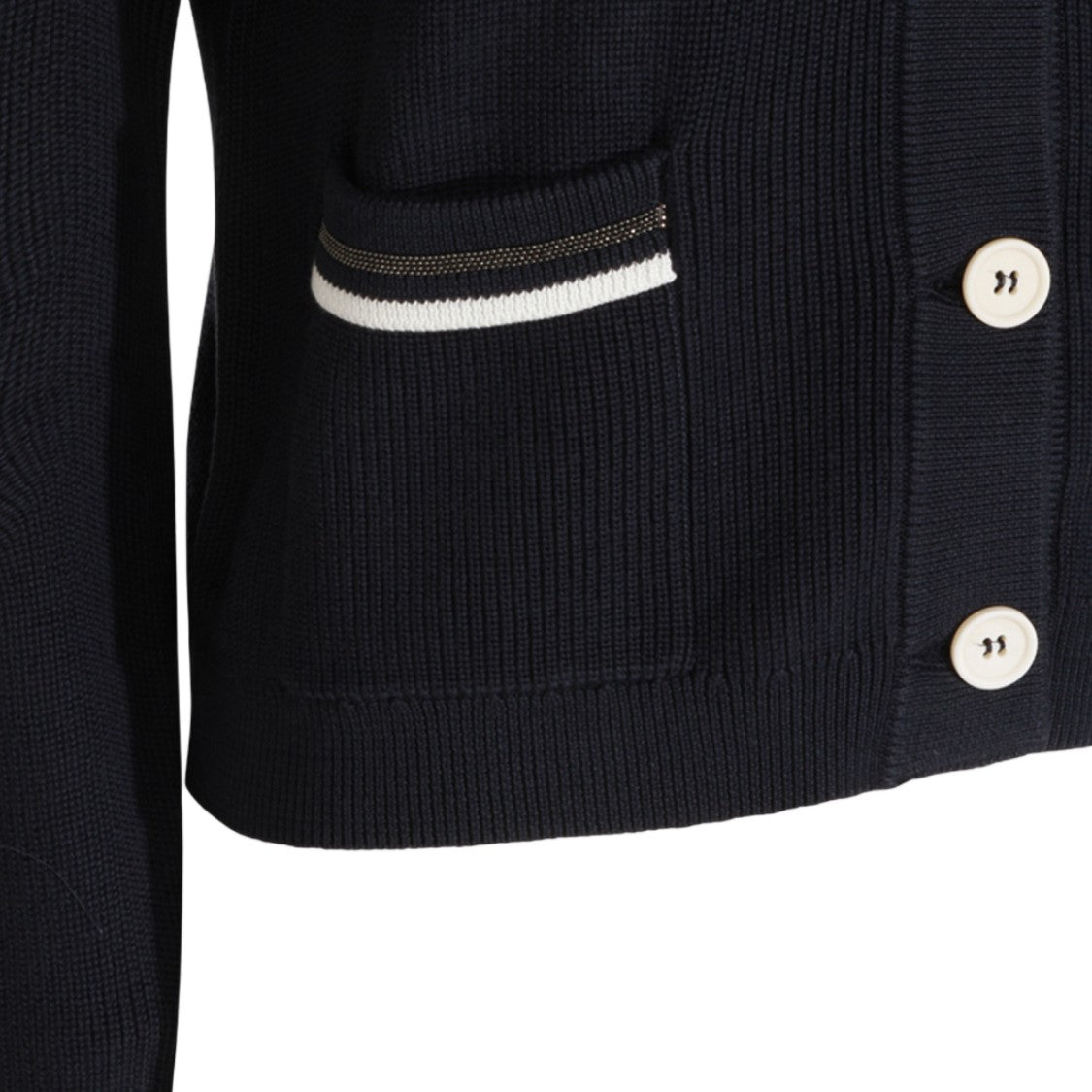 Brunello Cucinelli Ribbed Knit Cardigan With Button-Down Front