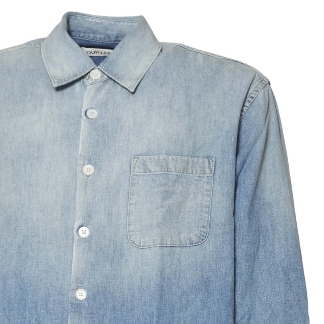 Our Legacy Faded Denim Shirt With Classic Button-Up Design And Chest Pocket