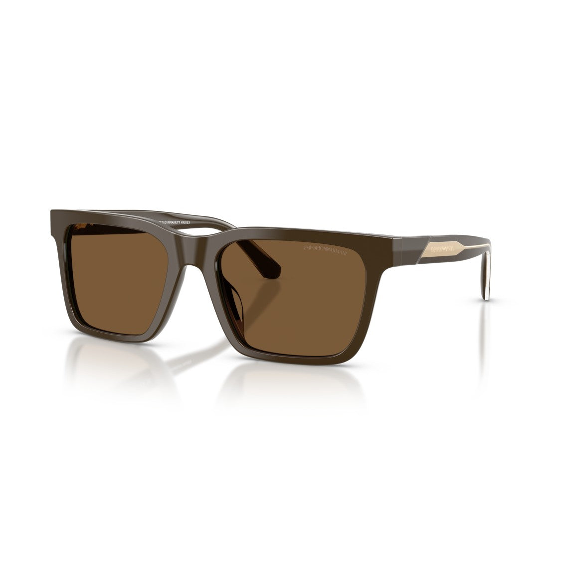 Emporio Armani 0Ea4262u Bold Rectangular Acetate Sunglasses With Metallic Accents
