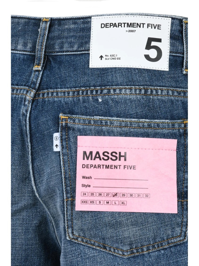 Department 5 Blue Faded Wash Denim Shorts