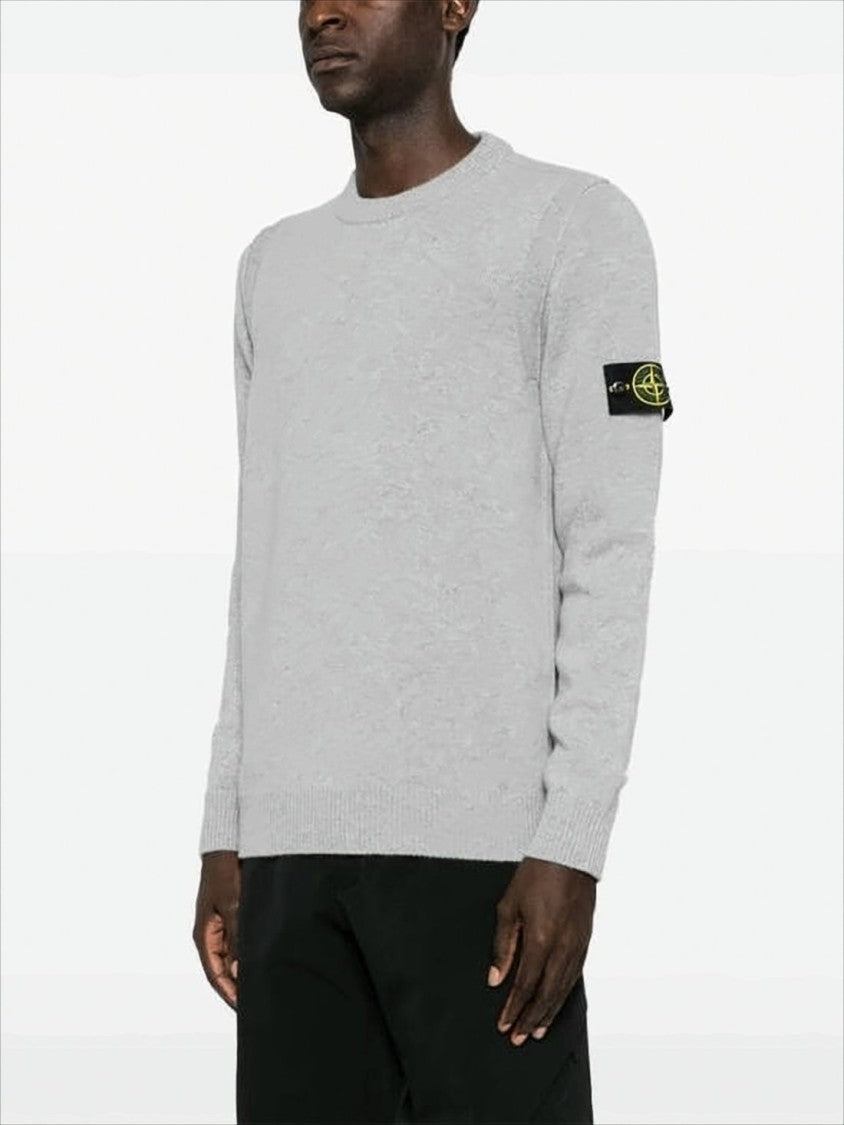 Stone Island Textured Finish Crew Neck Sweater