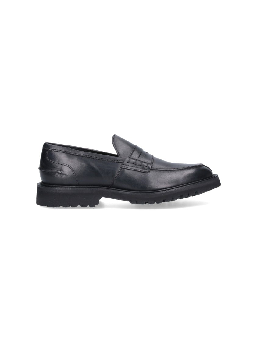 Tricker's James Black Leather Loafers