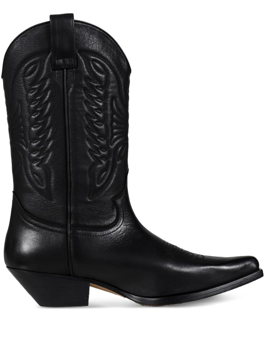 Mm6 By Maison Margiela Pointed Toe High Shaft Black Boots