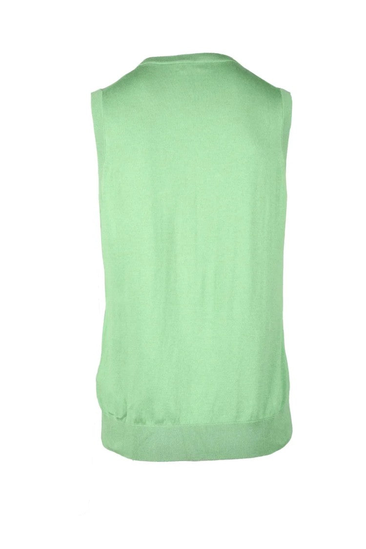 Ballantyne Cotton And Cashmere Knit Vest - Green