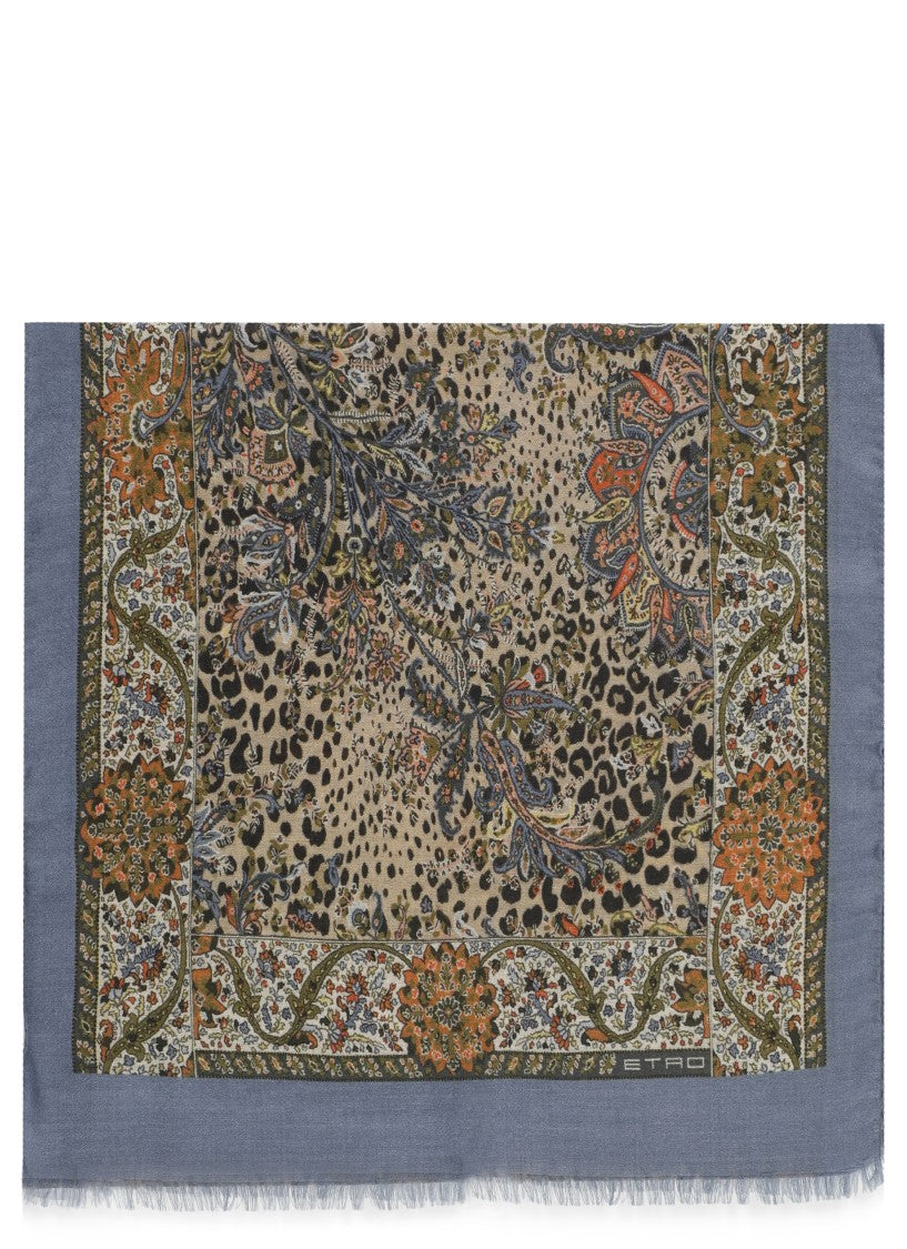 Etro Intricate Paisley-Print Scarf With Fringed Edges