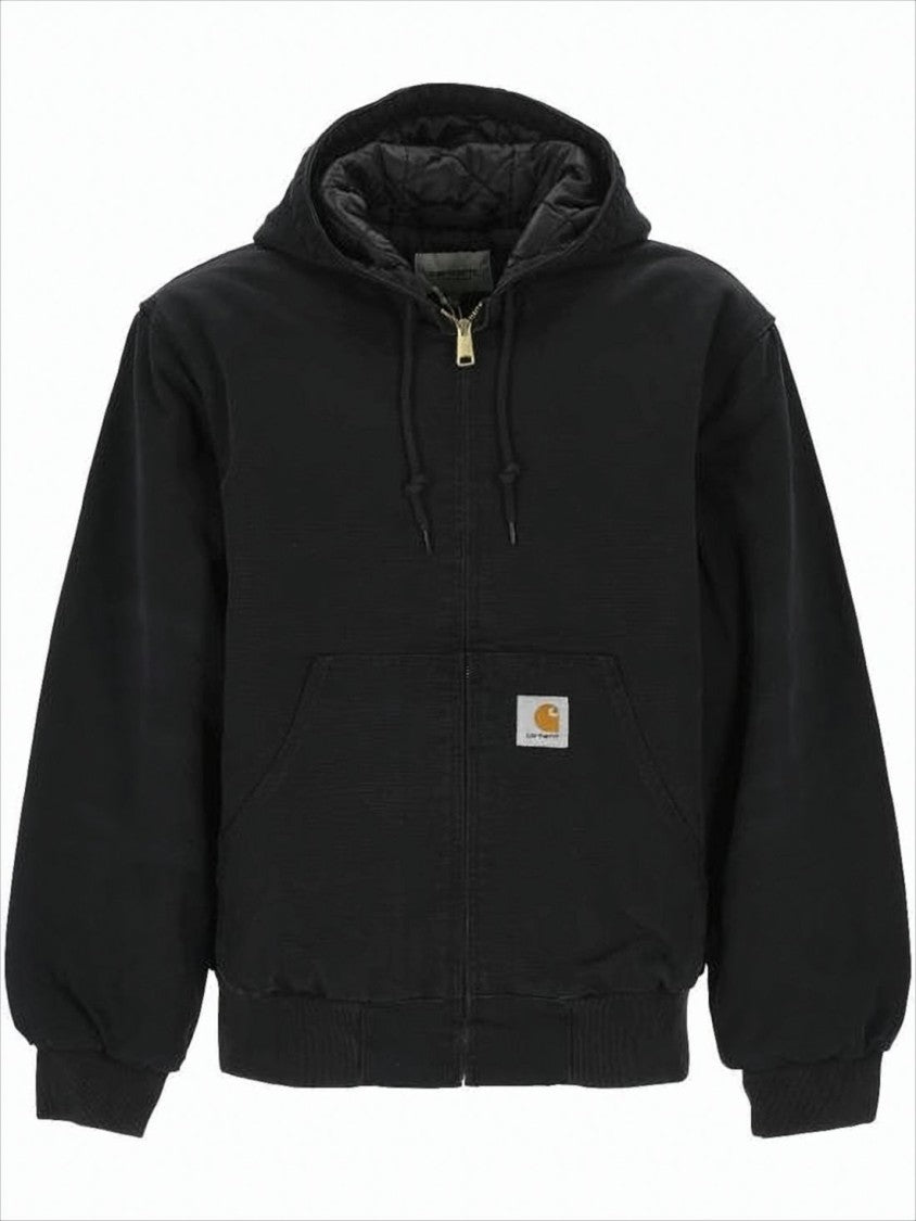 Carhartt Wip Hooded Quilted Jacket With Adjustable Drawstrings