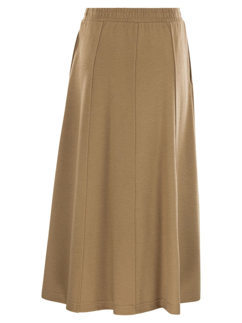 Max Mara Circeo - Jersey Skirt With Draped Effect