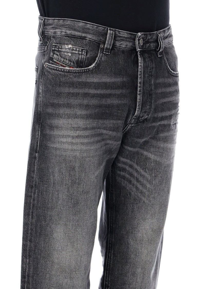 Diesel Faded Black Straight-Leg Denim Jeans With Classic 5-Pocket Design